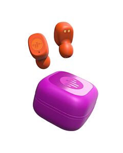 AURICULAR IN EAR BT - 5w RMS - DRIVERS DE 8MM - GOOGLE ASSISTANT/SIRI - VIOLETA Y NARANJA