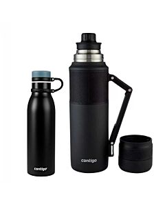 COMBO THERMAL BOTTLE BLACK 1182 ML + MATTERHORN NEGRO 591ML - CONTIGO