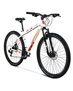 BICICLETA TOPMEGA MTB REGAL ALUMINIO R29 21V BLANCO/ROJO/NARAN TALLE L